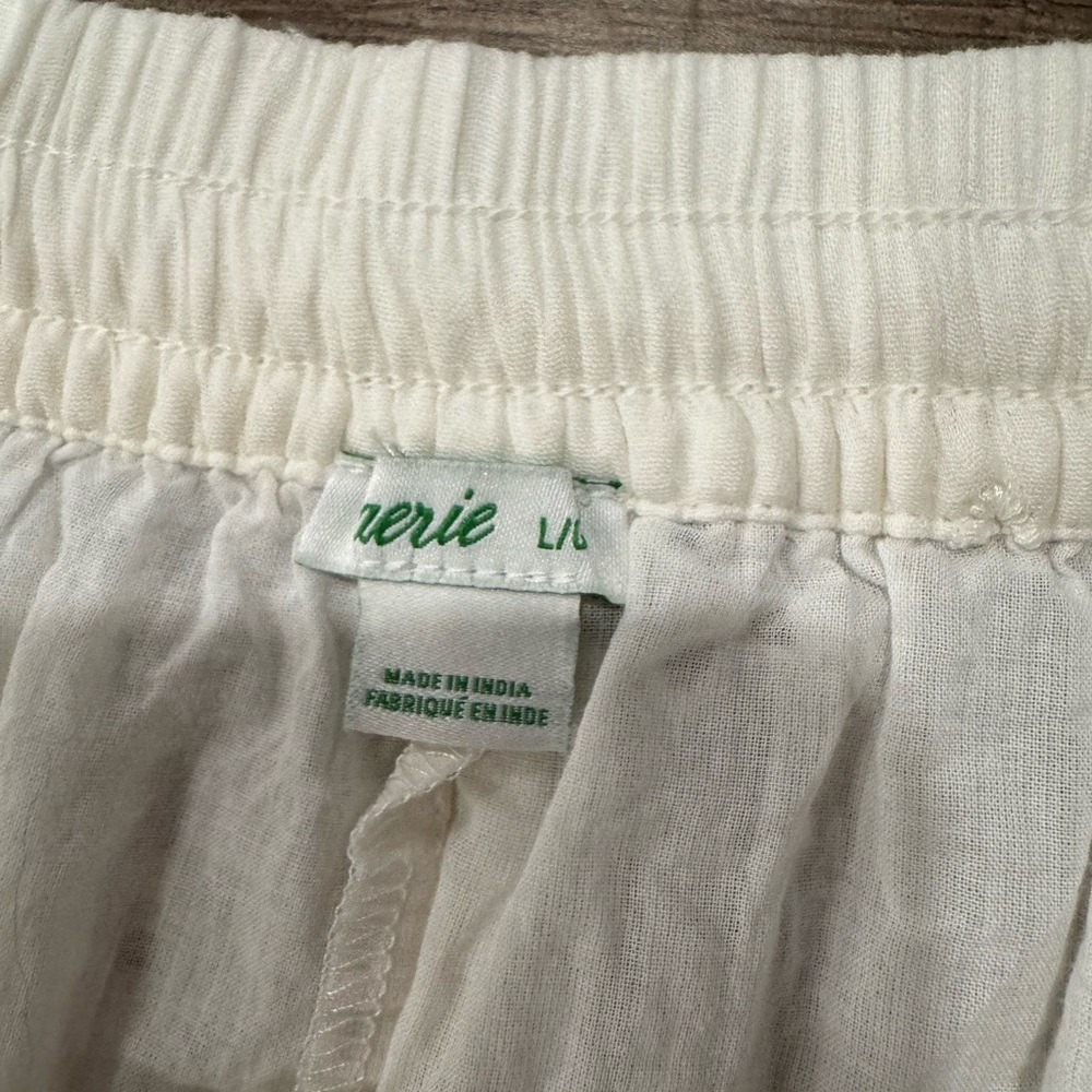 Aerie Mini Skirt Eyelet Embroidered Ruffle Size Large White Womens - Picture 3 of 4